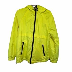 Michael Kors Neon Yellow Hooded Jacket Windbreaker Size M